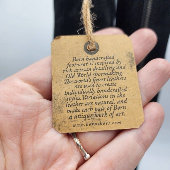 BORN BORMAN Black Suede Leather Riding Boots Women's Size US 6.5 NWT Back Zip - Picture 6 of 10